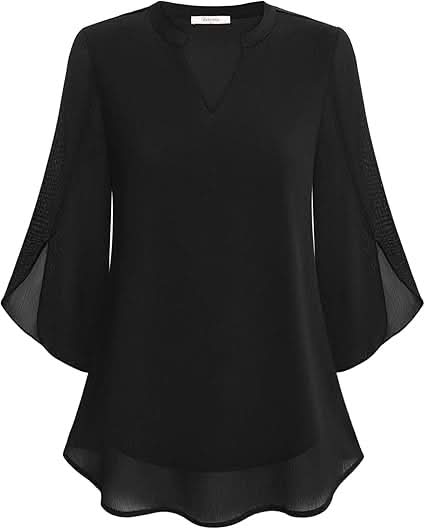 Celest Double Layers Chiffon Blouse - Asvori Melbourne
