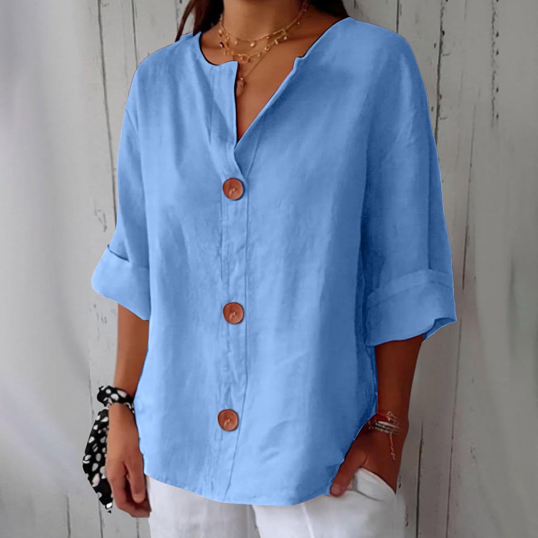Elspeth V Neck Shirt - Asvori Melbourne