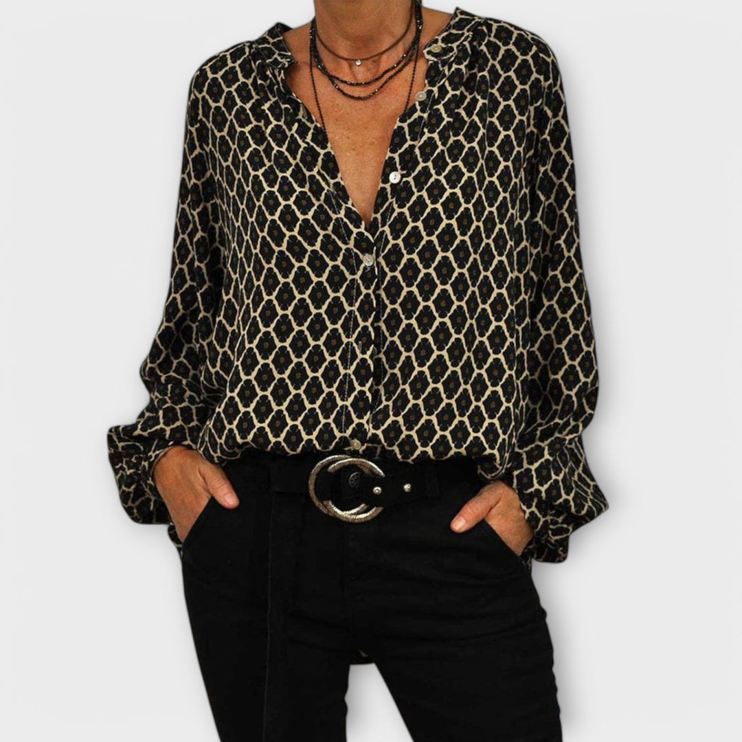 Elegance Flow V-Neck Blouse - Asvori Melbourne