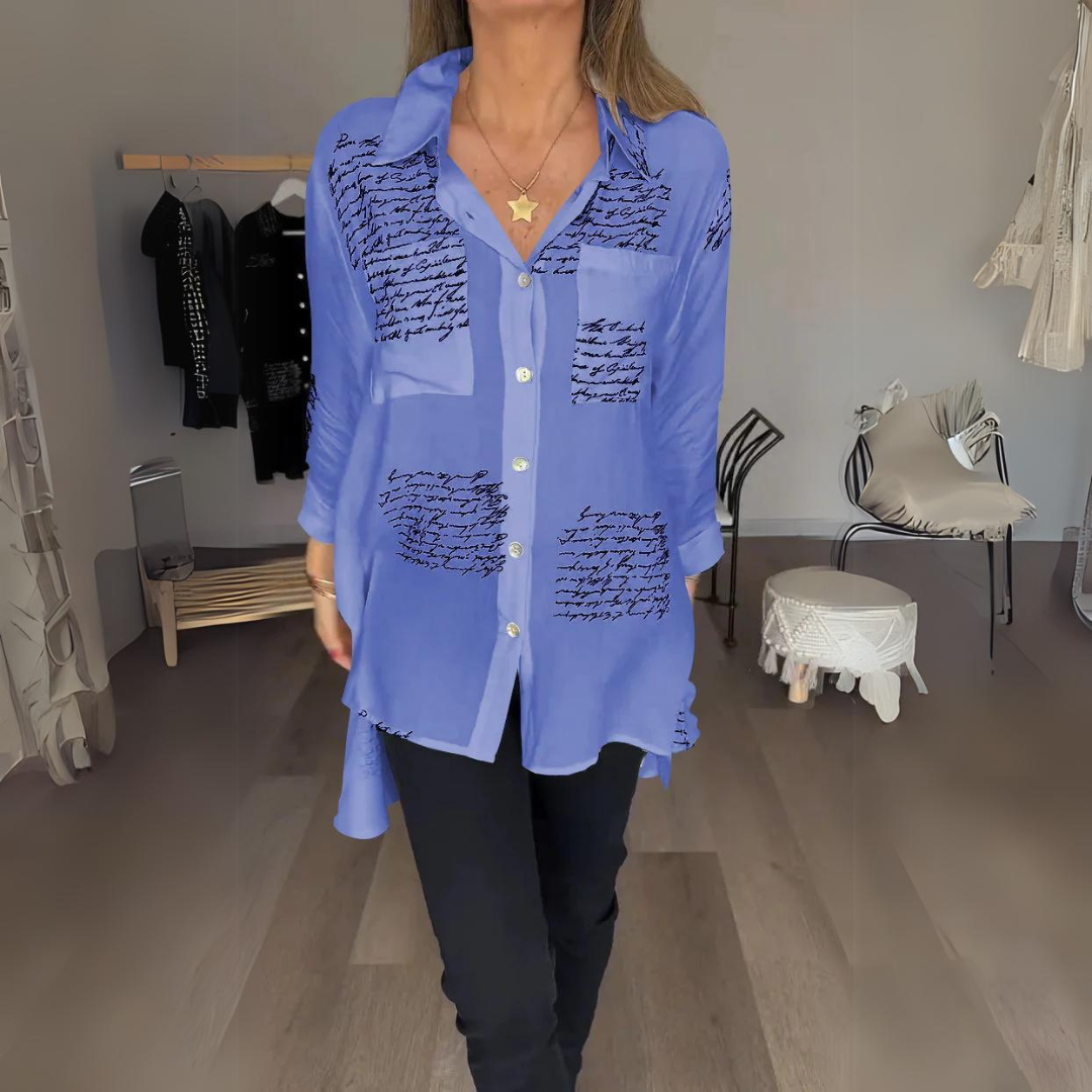 Callista Handwritten Button-Up Shirt - Asvori Melbourne