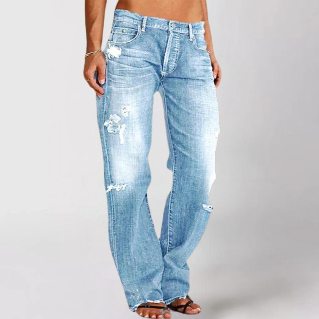 Viktoria Loose Wide-Leg Denim Jeans - Asvori Melbourne