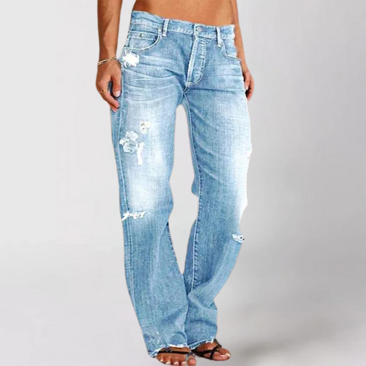 Viktoria Loose Wide-Leg Denim Jeans - Asvori Melbourne