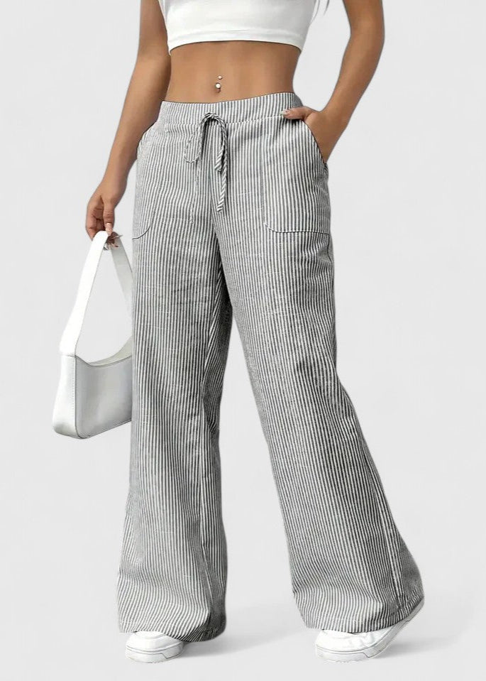 Madison Comfortable Wide-Leg Pants with Elegant Details - Asvori Melbourne