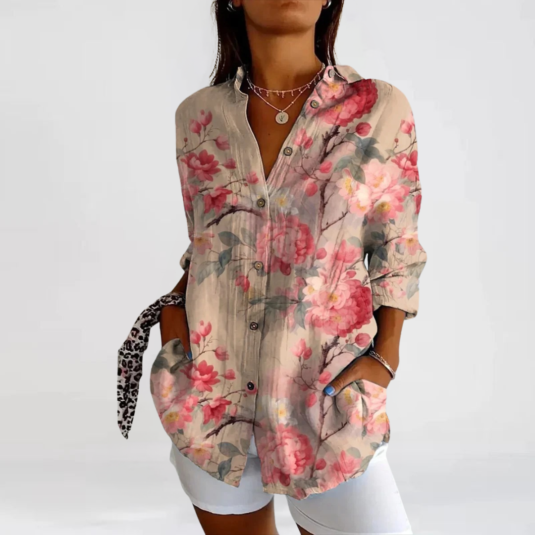 Tina Casual Blouse with Floral Print - Asvori Melbourne