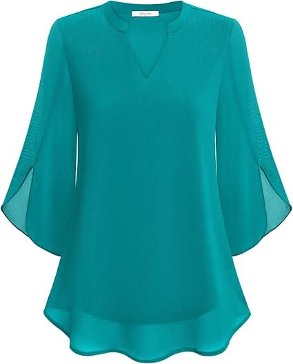 Celest Double Layers Chiffon Blouse - Asvori Melbourne