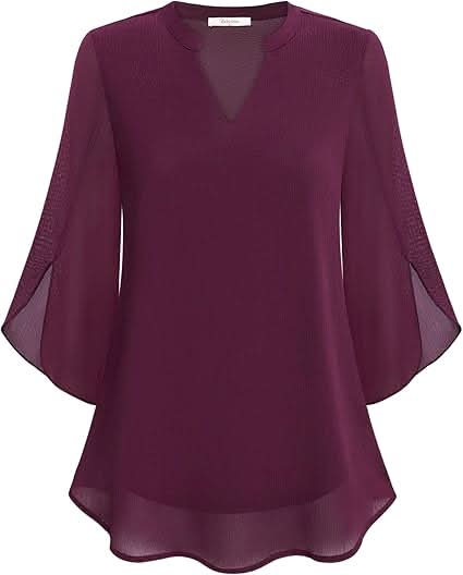 Celest Double Layers Chiffon Blouse - Asvori Melbourne