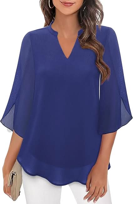 Celest Double Layers Chiffon Blouse - Asvori Melbourne