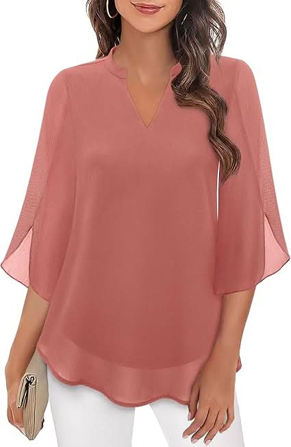 Celest Double Layers Chiffon Blouse - Asvori Melbourne