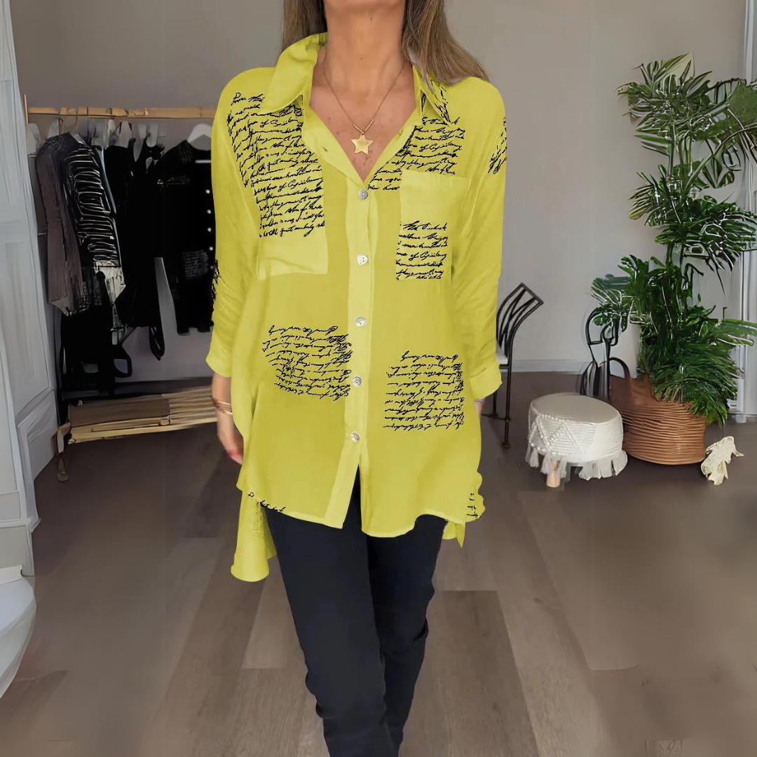 Callista Handwritten Button-Up Shirt - Asvori Melbourne