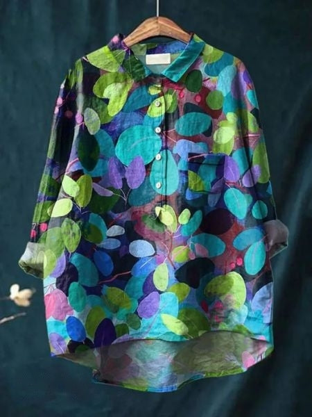 Lila Floral Print Blouse - Asvori Melbourne