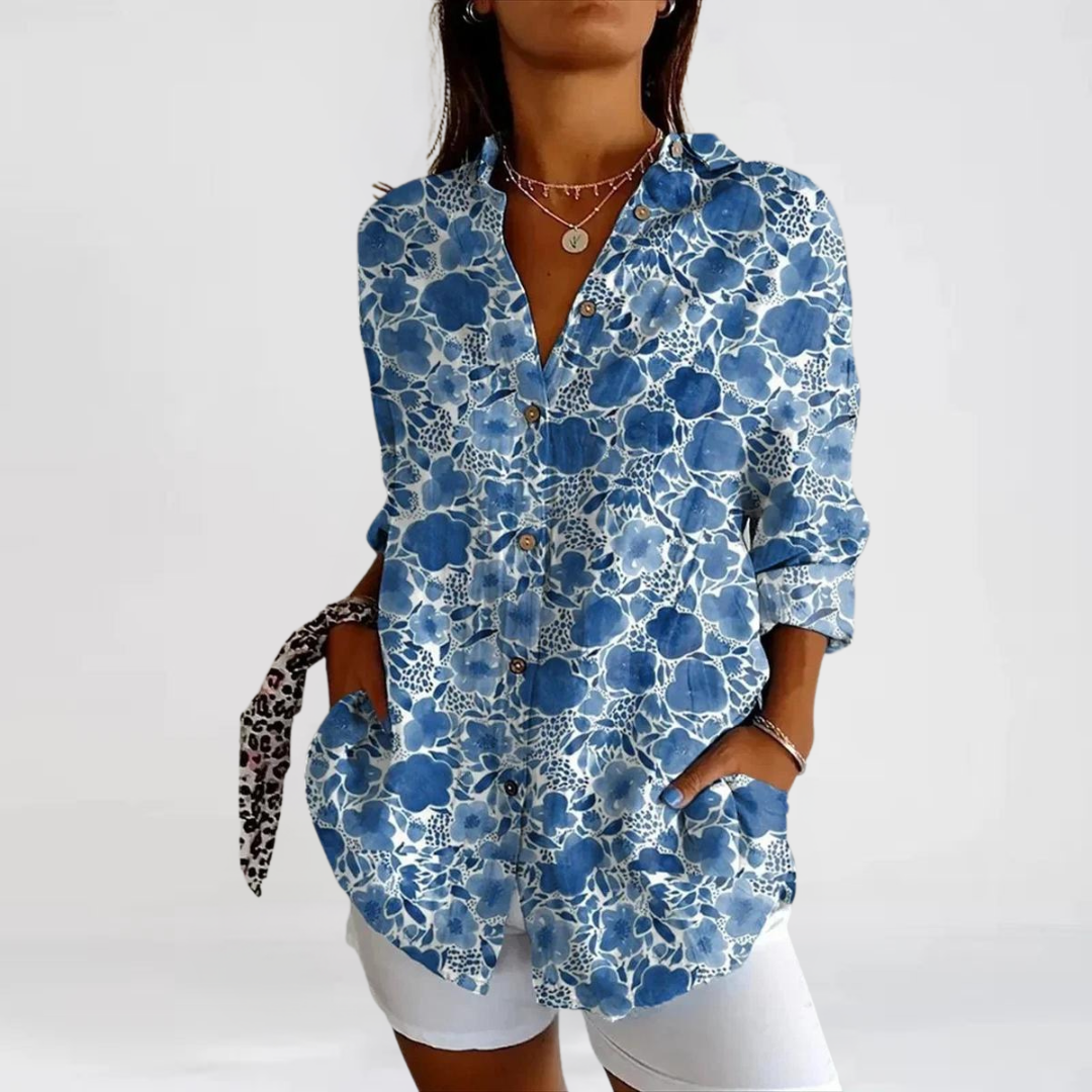 Tina Casual Blouse with Floral Print - Asvori Melbourne