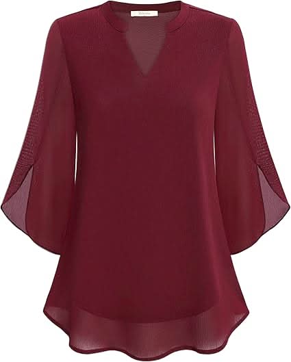 Celest Double Layers Chiffon Blouse - Asvori Melbourne