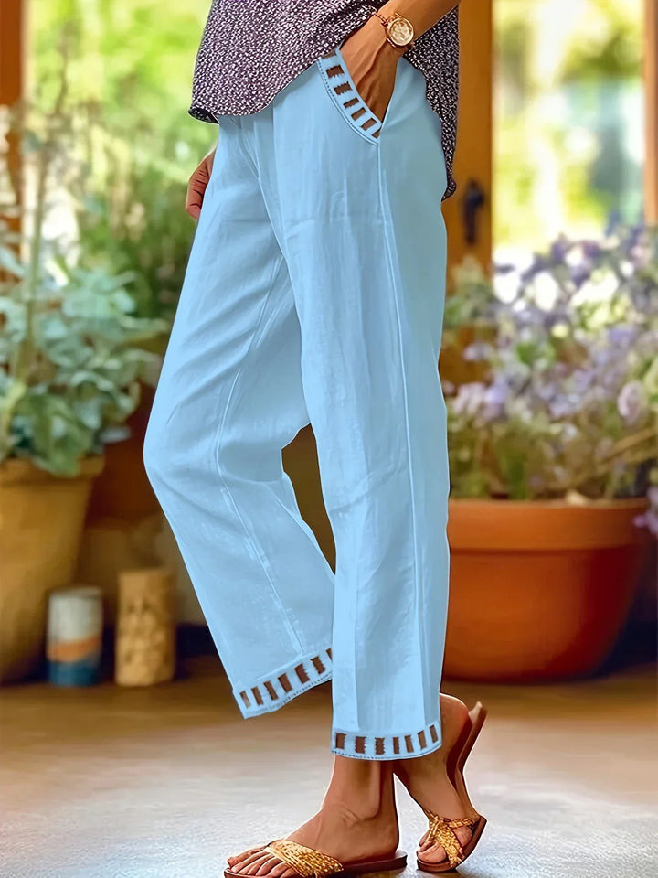 Tracey Contrast Trim Cropped Pants - Asvori Melbourne