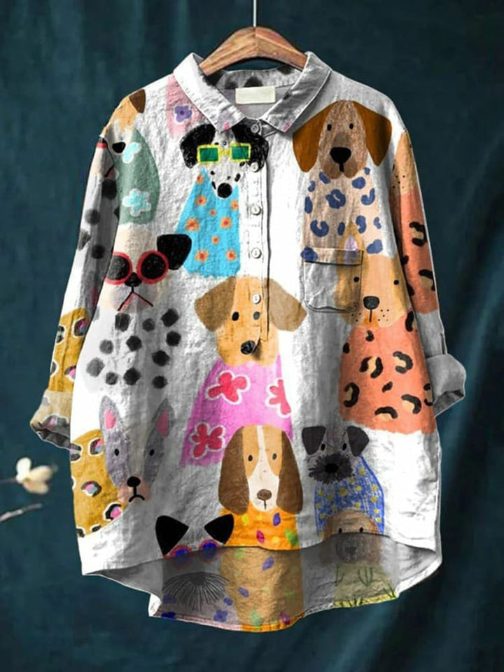 Chloe Dog Art Shirt - Asvori Melbourne