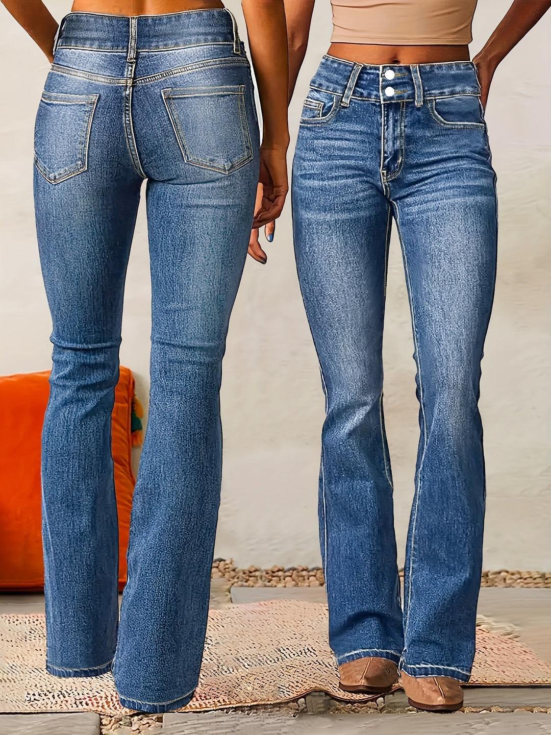 Aya High-Waisted Flare Jeans - Asvori Melbourne
