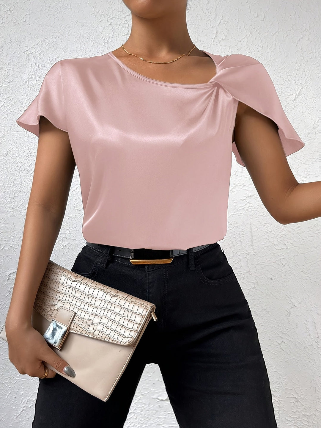 Loretta Trendy Top With Unique Shoulder Detail - Asvori Melbourne
