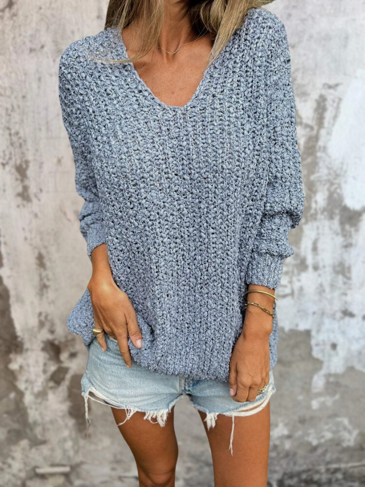 Amber Cozy Textured Knit Sweater - Asvori Melbourne
