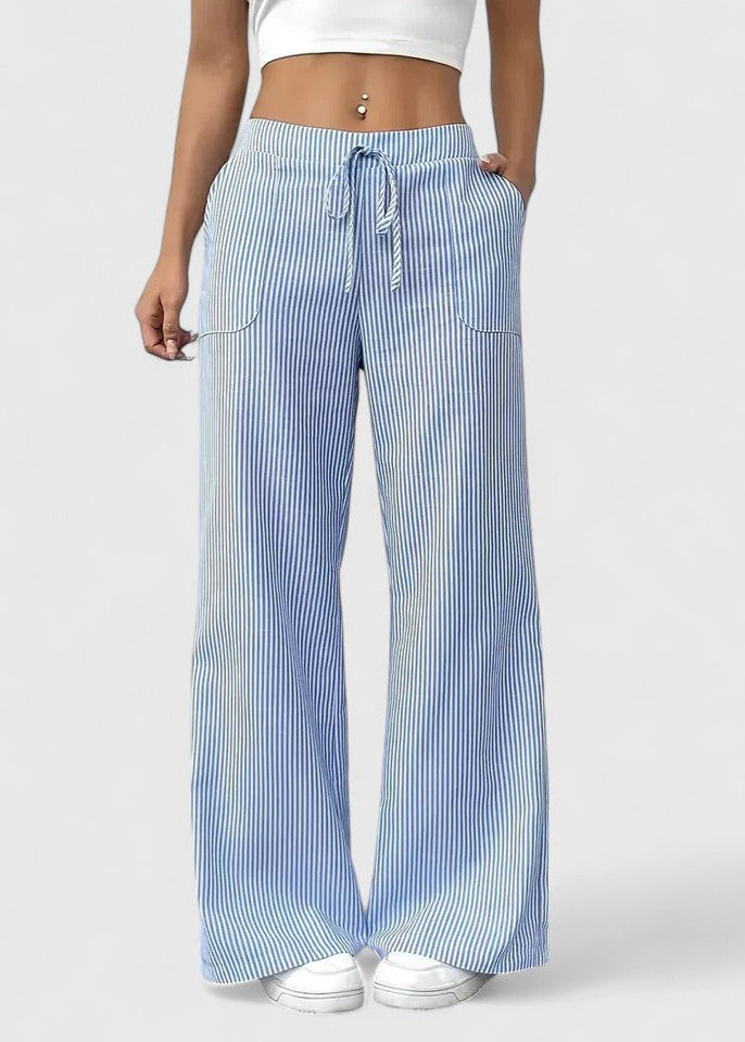 Madison Comfortable Wide-Leg Pants with Elegant Details - Asvori Melbourne
