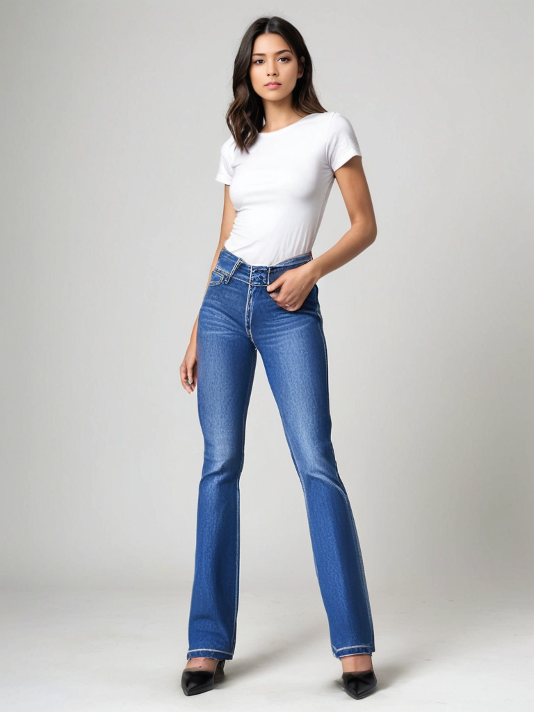 Aya High-Waisted Flare Jeans - Asvori Melbourne