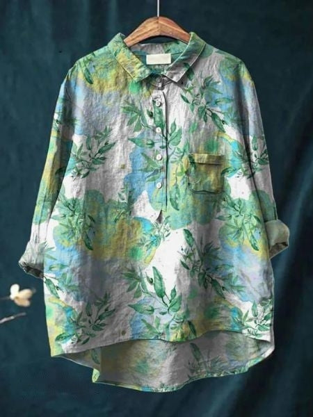 Lila Floral Print Blouse - Asvori Melbourne