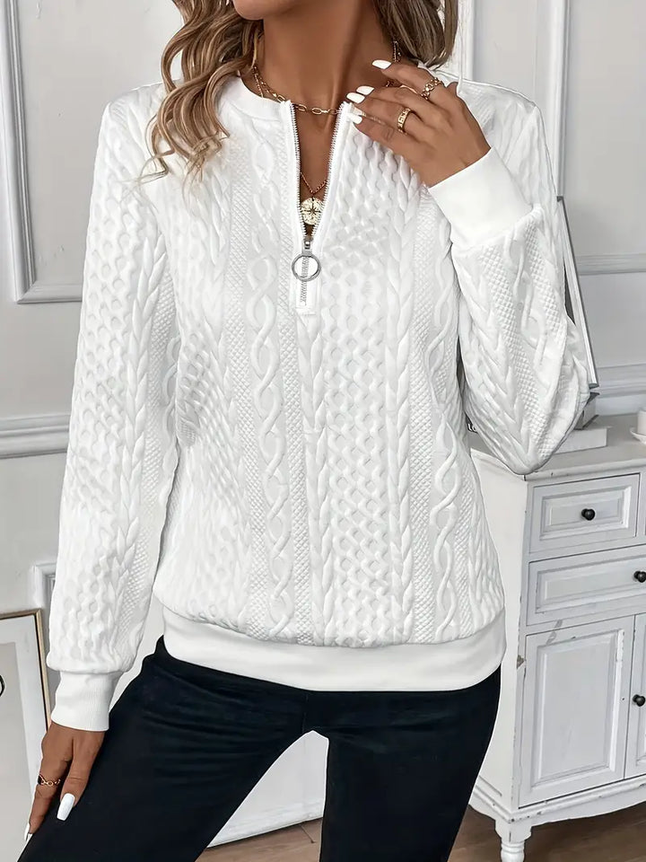 Hannah Elegant Jumper with Zip - Asvori Melbourne