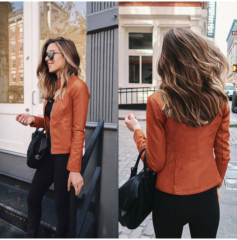 Sophia Italian Leather Jacket - Asvori Melbourne