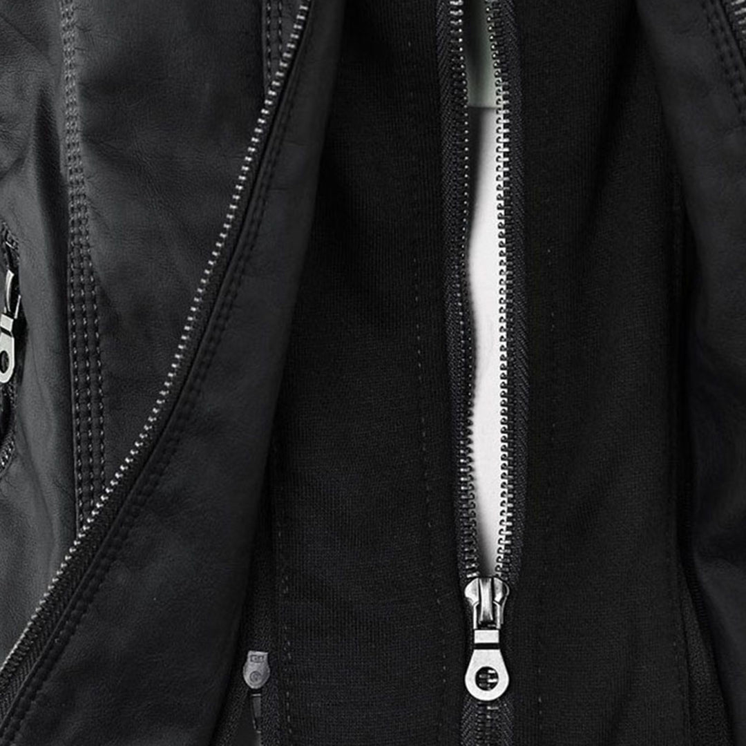 Olivia Women's Leather Jacket with Hood - Asvori Melbourne