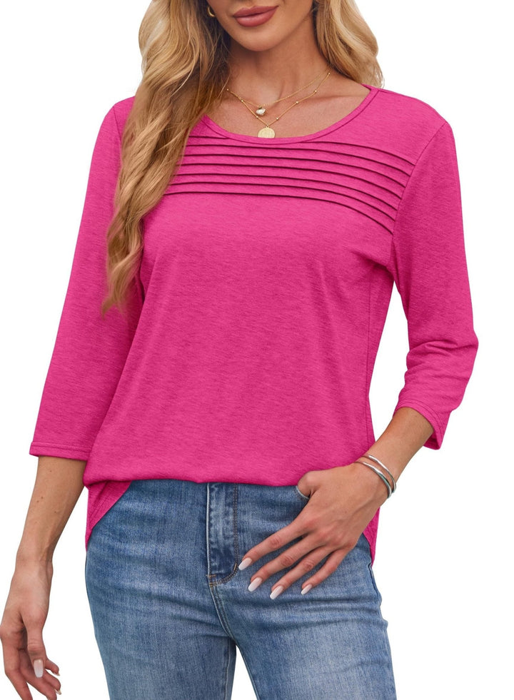 Mona Pleated 3/4 Sleeve Top - Asvori Melbourne