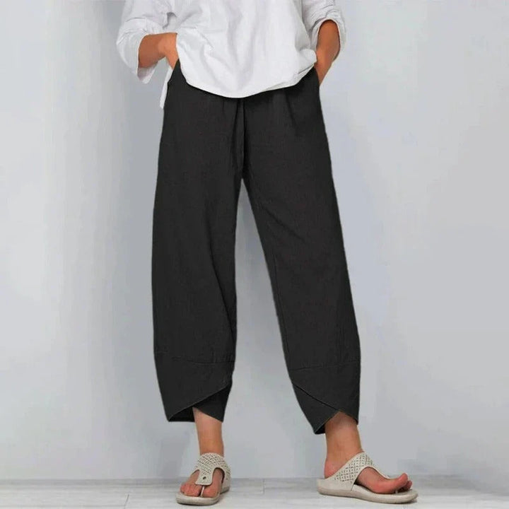 Natasha Chic Cotton And Linen Trousers - Asvori Melbourne