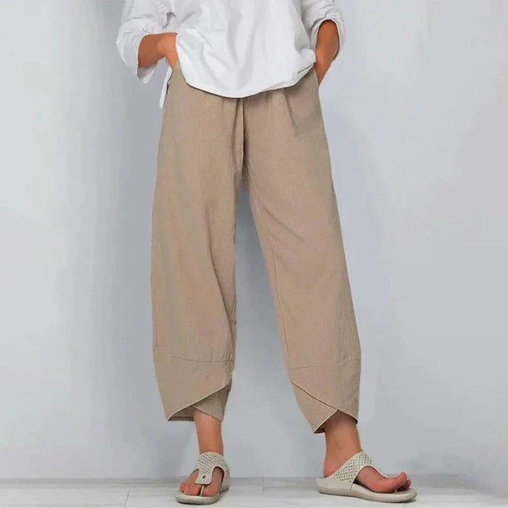Natasha Chic Cotton And Linen Trousers - Asvori Melbourne