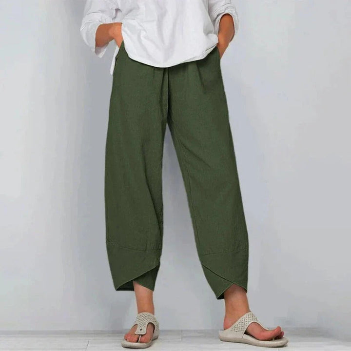 Natasha Chic Cotton And Linen Trousers - Asvori Melbourne