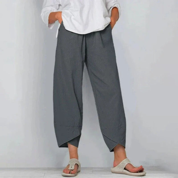 Natasha Chic Cotton And Linen Trousers - Asvori Melbourne