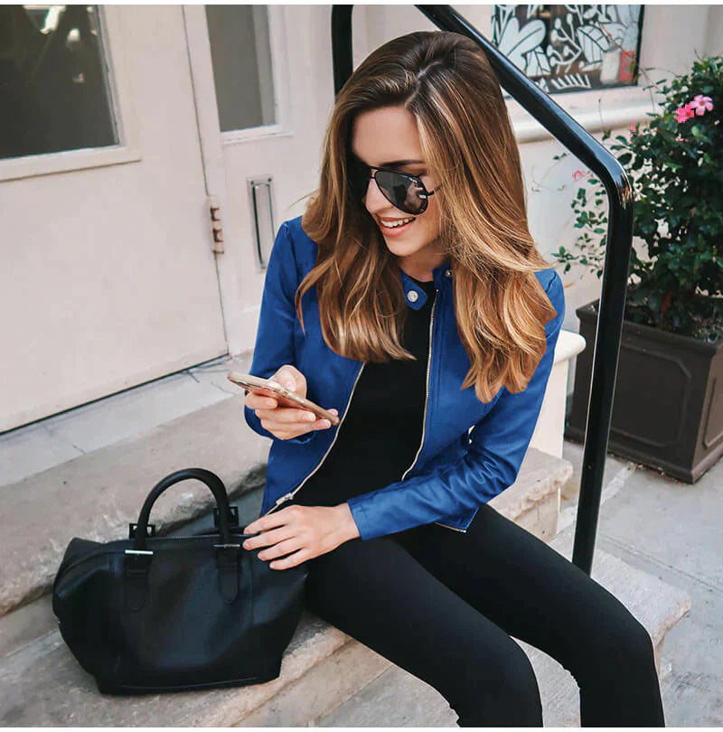 Sophia Italian Leather Jacket - Asvori Melbourne