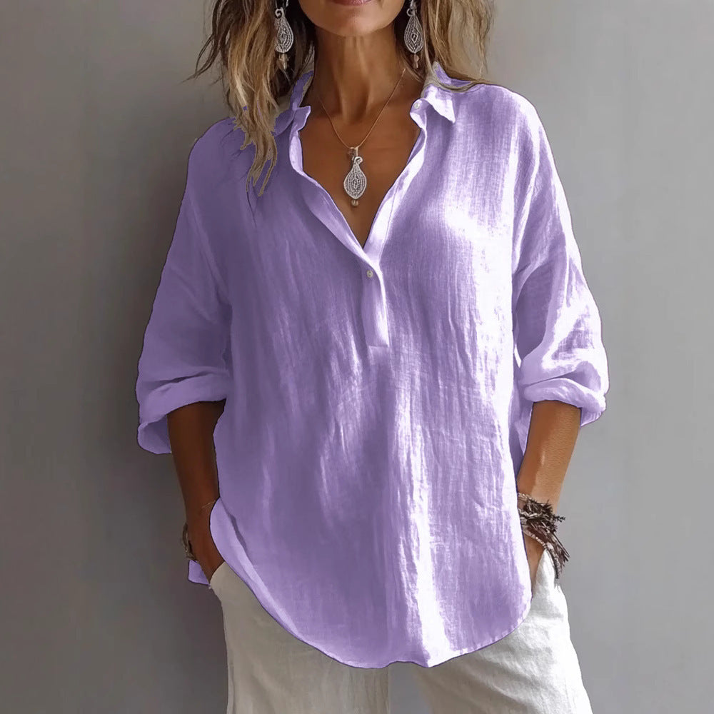 Annika Airy Linen Blouse - Asvori Melbourne