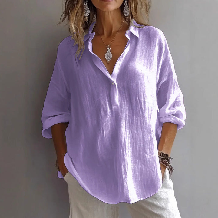 Annika Airy Linen Blouse - Asvori Melbourne