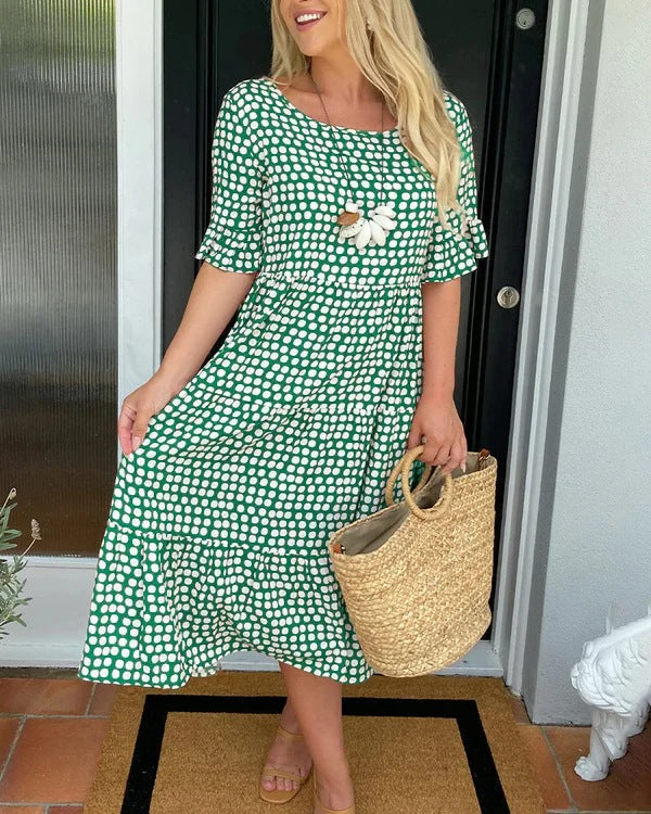 Blythea Relaxed Tiered Midi Dress
