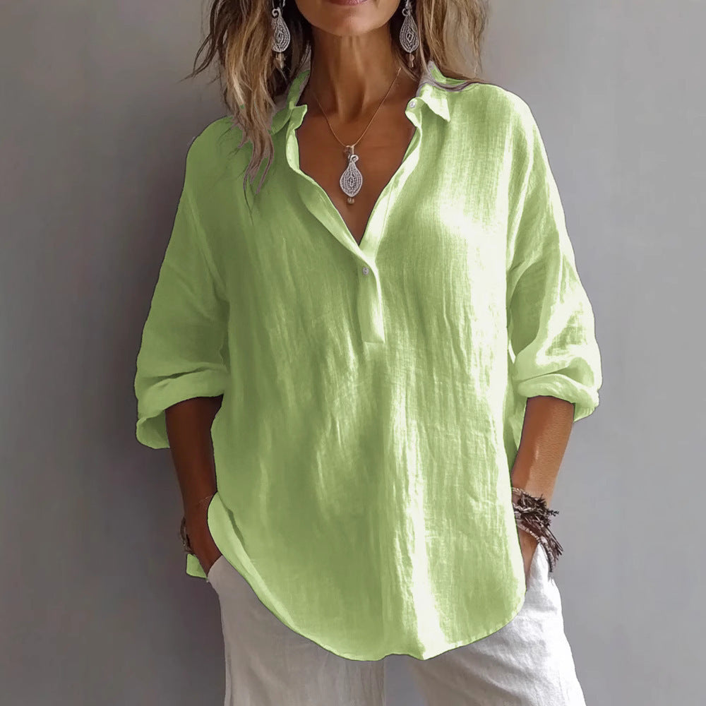 Annika Airy Linen Blouse - Asvori Melbourne
