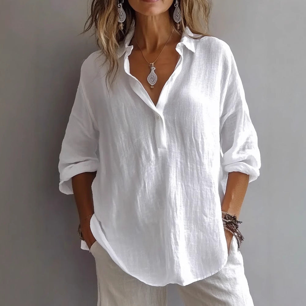 Annika Airy Linen Blouse - Asvori Melbourne