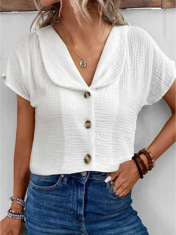 Jane Cotton Linen Blouse - Asvori Melbourne