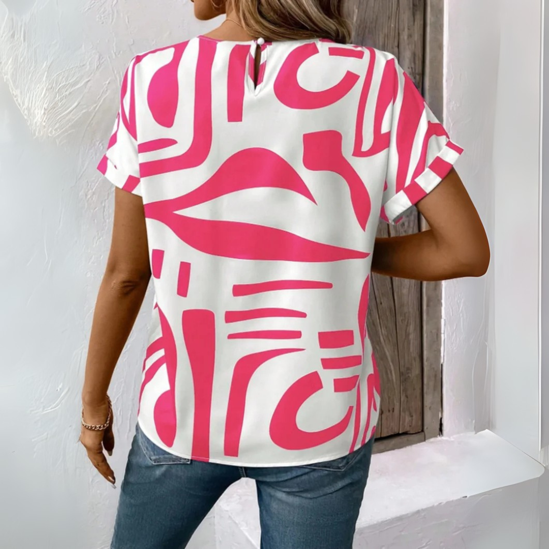 Layla Casual Abstract T-Shirt - Asvori Melbourne