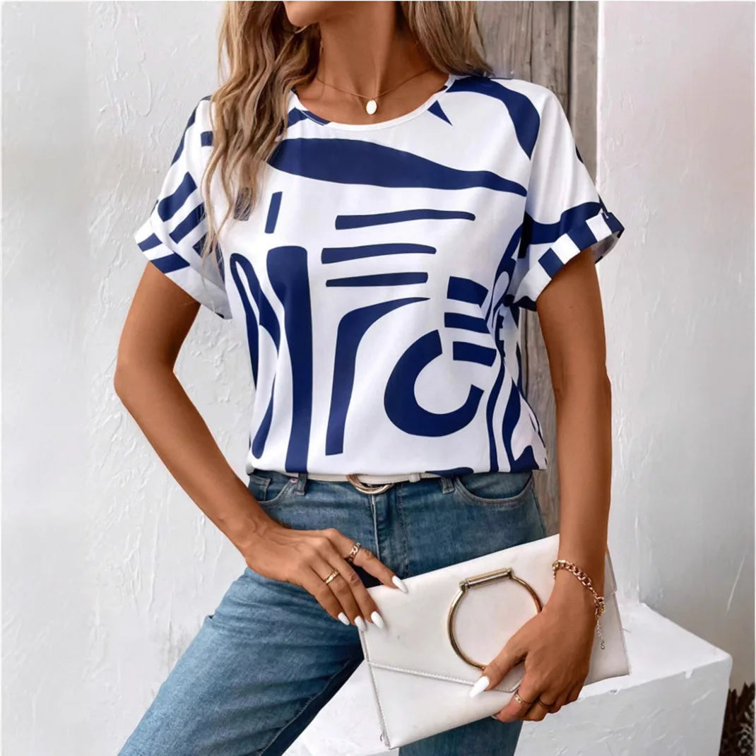 Ava Casual Abstract T-Shirt - Asvori Melbourne