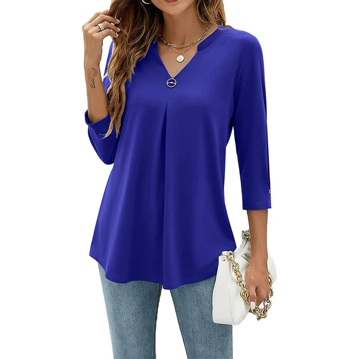 Elena Elegant Top With V-neck - Asvori Melbourne