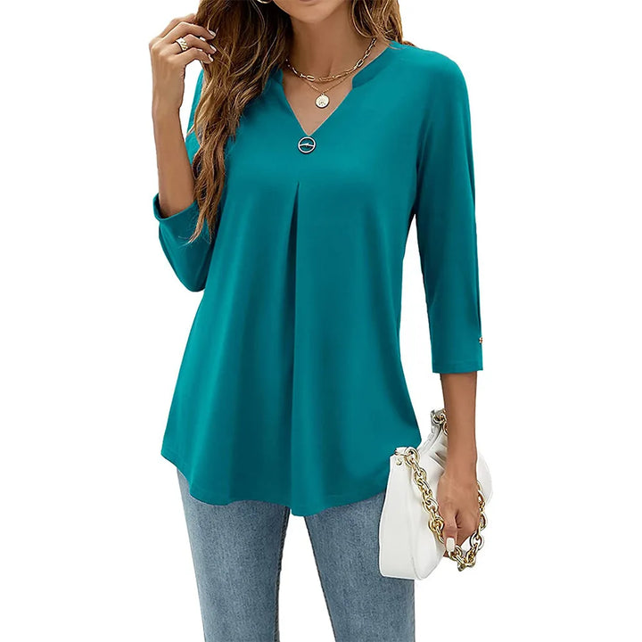 Elena Elegant Top With V-neck - Asvori Melbourne