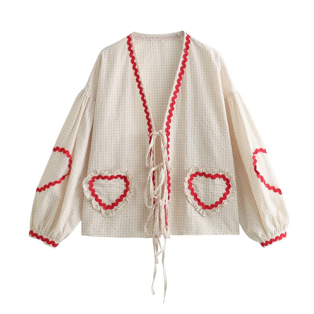 GRACIE Heart Blouse - Asvori Melbourne