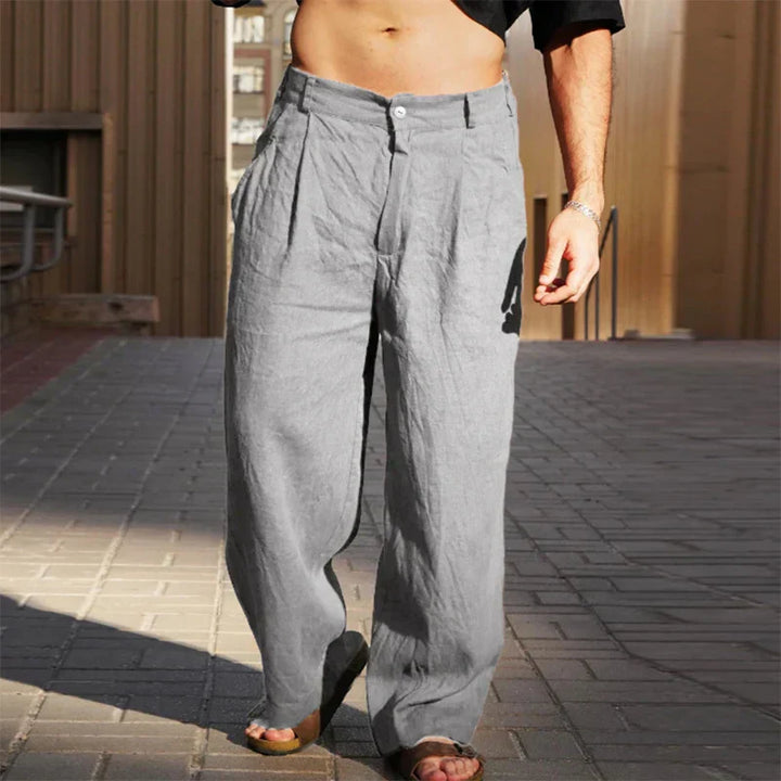 DARIO WIDE-LEG LINEN TROUSERS