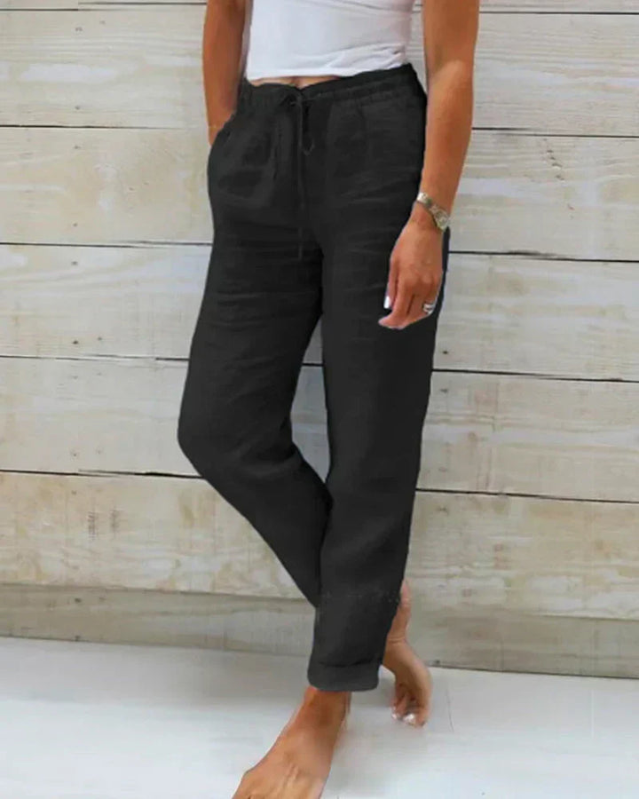 Sophie Linen Blend Stretch Pants - Asvori Melbourne