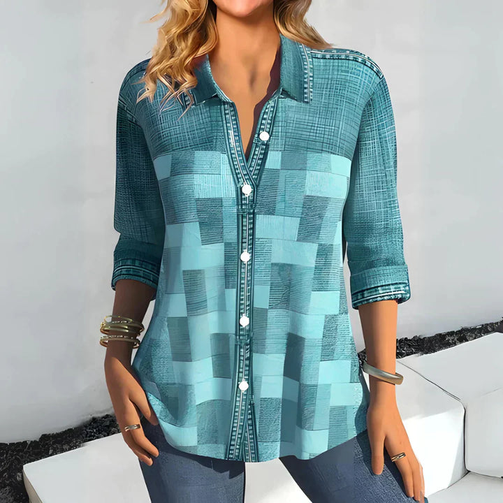 Hazel Classic Checkered Blouse - Asvori Melbourne