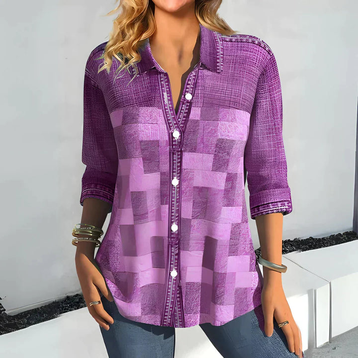 Hazel Classic Checkered Blouse - Asvori Melbourne