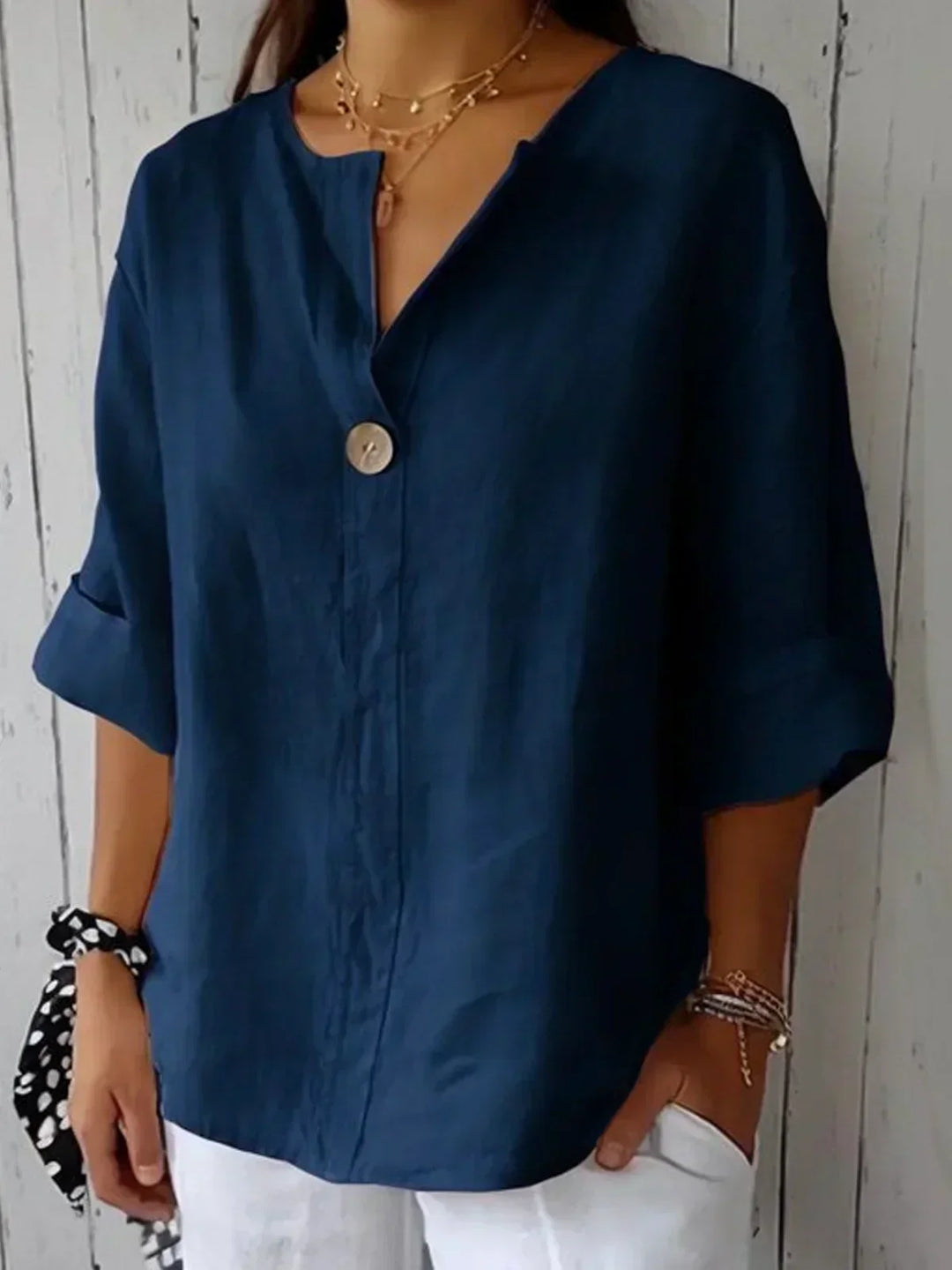 Jessie Casual V-neck Blouse - Asvori Melbourne