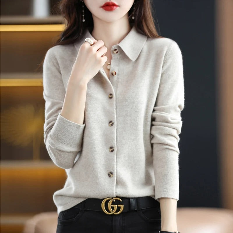 Odelia Cashmere Button-Up Cardigan - Asvori Melbourne